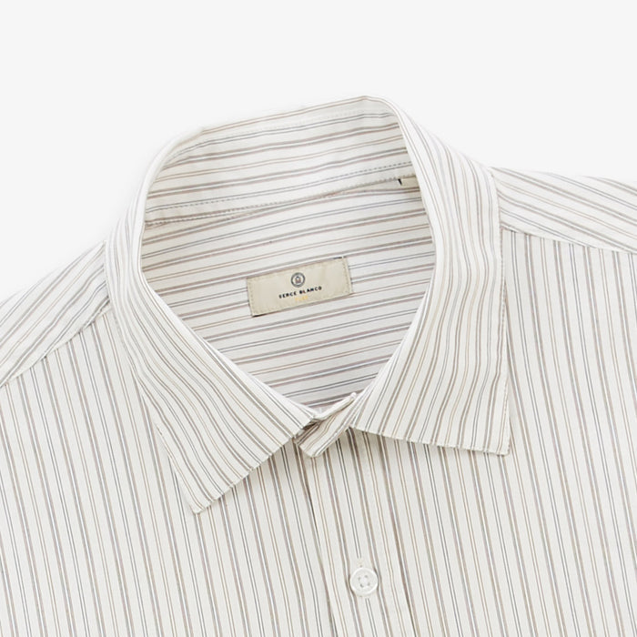 Chemise Manches Longues En Coton A Rayures Charles Play Homme SERGE BLANCO