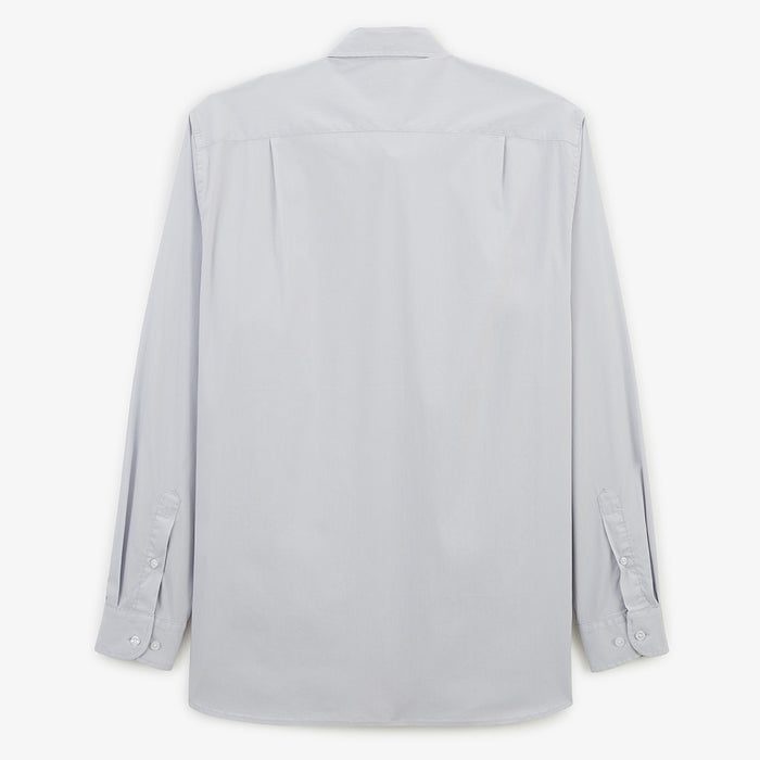 Chemise manches longues en coton stretch unie gris perle HOMME SERGE BLANCO