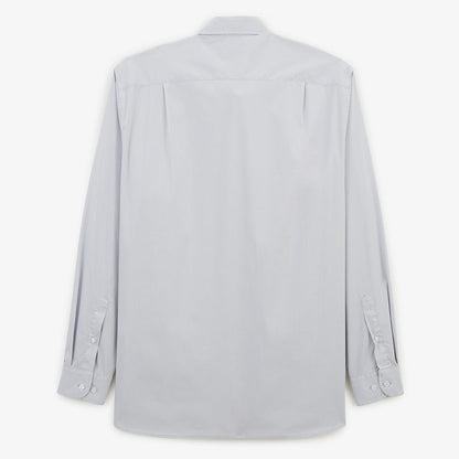 Chemise manches longues en coton stretch unie gris perle HOMME SERGE BLANCO