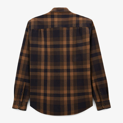 Chemise manches longues en coton twill à carreaux marron Charles Homme SERGE BLANCO
