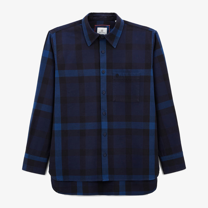 Chemise Manches Longues En Coton Velours Bleu Marine Amsterdam Homme SERGE BLANCO