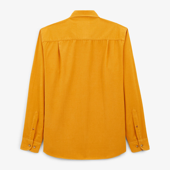 Chemise manches longues en coton velours jaune gold Charles Homme SERGE BLANCO