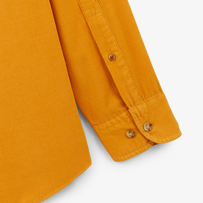 Chemise manches longues en coton velours jaune gold Charles Homme SERGE BLANCO