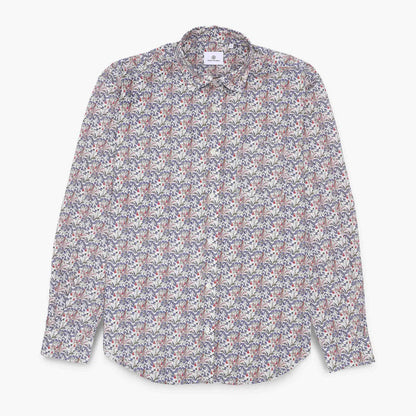 Chemises manches longues brodée blanche et bleue en coton