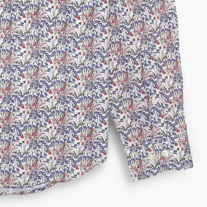 Chemises manches longues brodée blanche et bleue en coton