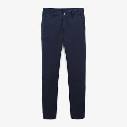 Chino 702 coupe droite confort bleu marine en coton homme serge blanco