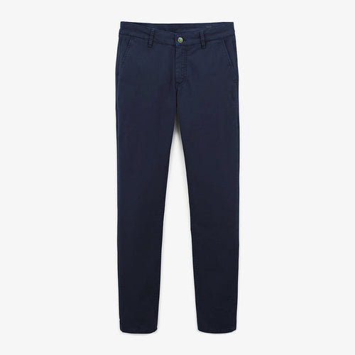 Chino 702 coupe droite confort bleu marine en coton homme serge blanco