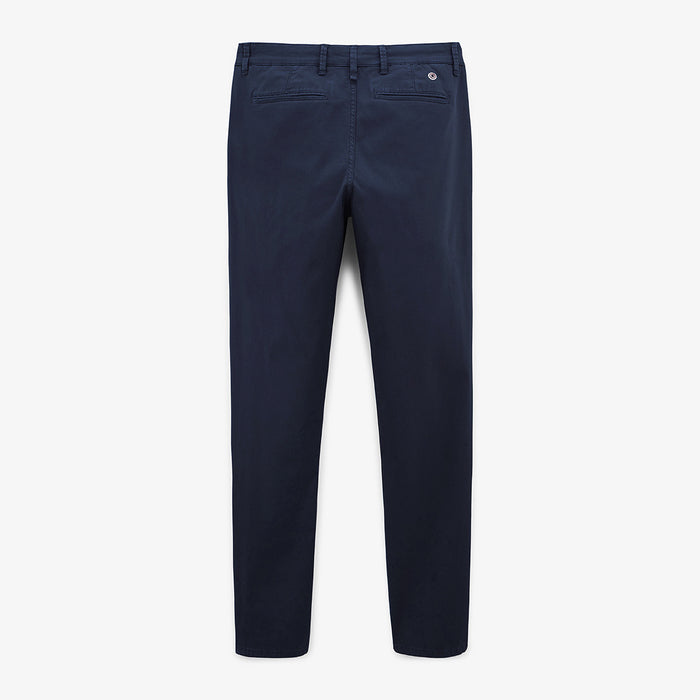 Chino 702 coupe droite confort bleu marine en coton homme serge blanco