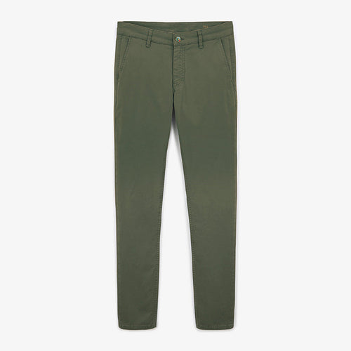 Chino 702 coupe droite confort vert militaire en coton homme serge blanco
