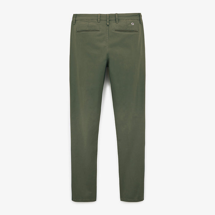 Chino 702 coupe droite confort vert militaire en coton homme serge blanco