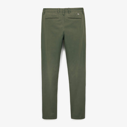 Chino 702 coupe droite confort vert militaire en coton homme serge blanco