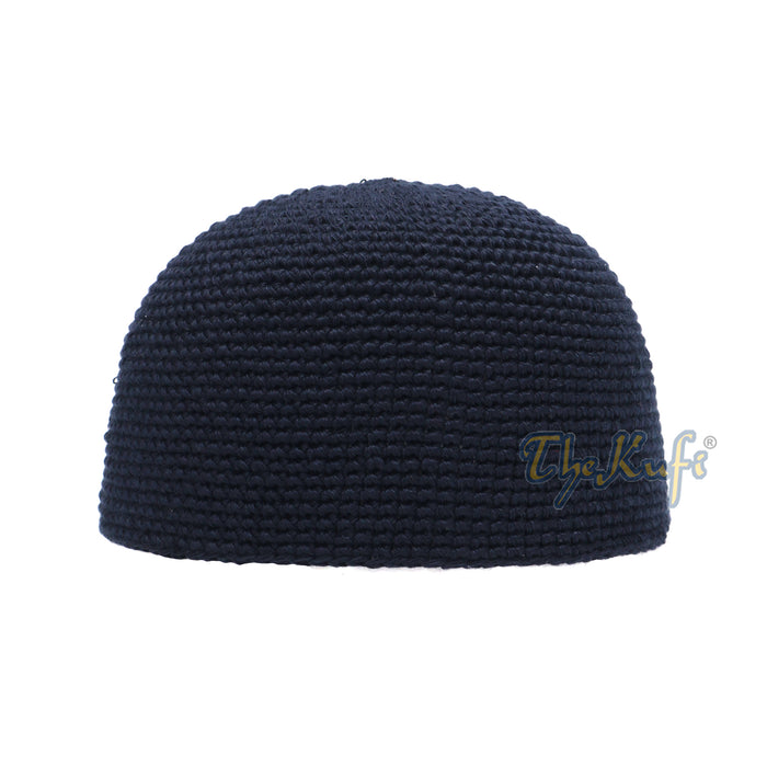 Cotton Kufi Skull Cap - Extra Dark Blue Hand-crocheted Comfortable Fit Muslim Fashion
