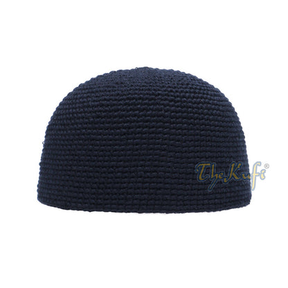 Cotton Kufi Skull Cap - Extra Dark Blue Hand-crocheted Comfortable Fit Muslim Fashion