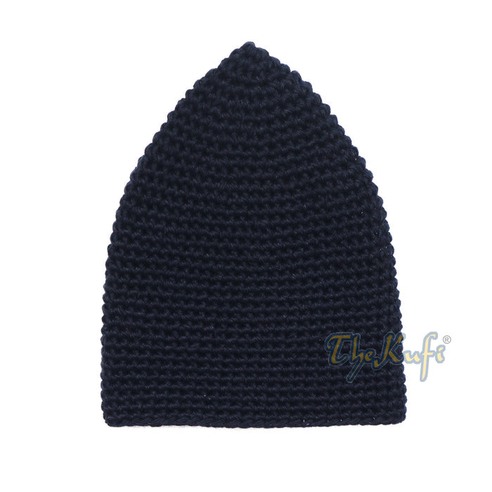 Cotton Kufi Skull Cap - Extra Dark Blue Hand-crocheted Comfortable Fit Muslim Fashion