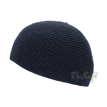 Cotton Kufi Skull Cap - Extra Dark Blue Hand-crocheted Comfortable Fit Muslim Fashion