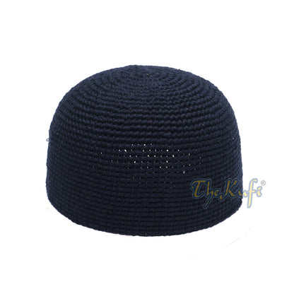 Cotton Kufi Skull Cap - Extra Dark Blue Hand-crocheted Comfortable Fit Muslim Fashion
