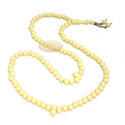 Cream Med-Size 7x8 mm-Bead Monomer Islamic Prayer Bead Tasbih 2-Chain