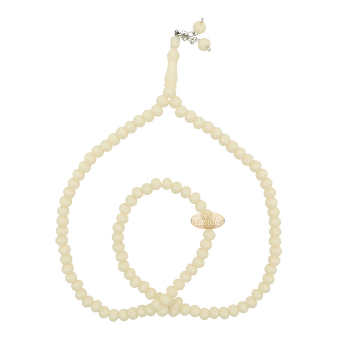 Cream Med-Size 7x8 mm-Bead Monomer Islamic Prayer Bead Tasbih 2-Chain
