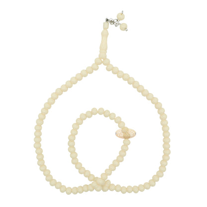 Cream Med-Size 7x8 mm-Bead Monomer Islamic Prayer Bead Tasbih 2-Chain