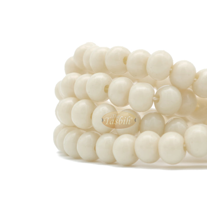 Cream Med-Size 7x8 mm-Bead Monomer Islamic Prayer Bead Tasbih 2-Chain