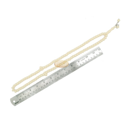 Cream Med-Size 7x8 mm-Bead Monomer Islamic Prayer Bead Tasbih 2-Chain