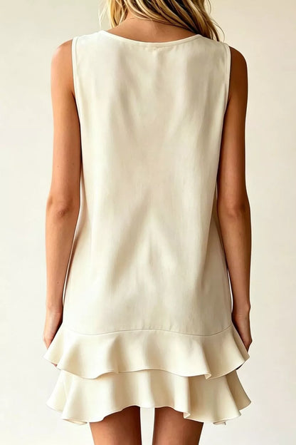 Hazel Blues® | Sleeveless V-Neck Ruffle Hem Mini Dress