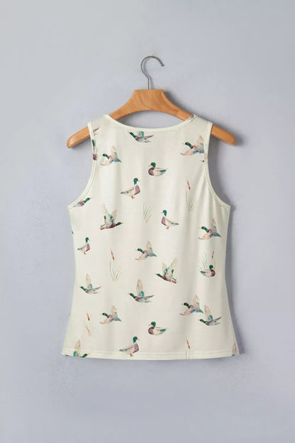 Hazel Blues® |  Mallard Print Western Style Tank Top