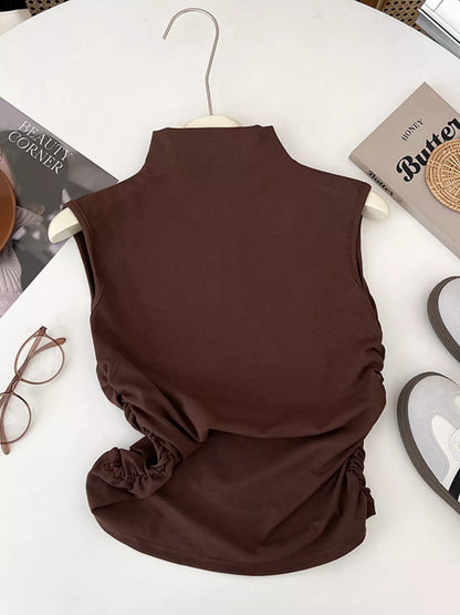 Hazel Blues® |  Ruched Mock Neck Tank