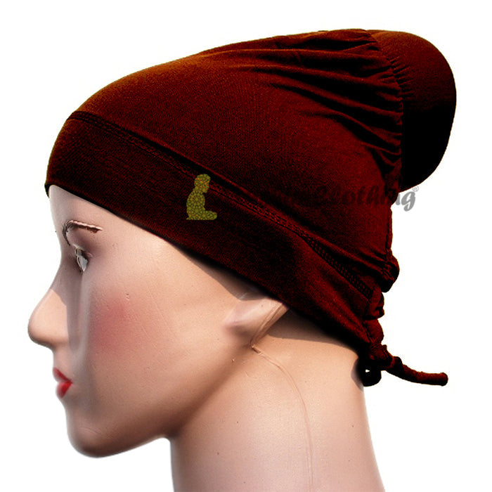 Dark Brown One-Sized Soft Polyester Hair Bun Underscarf