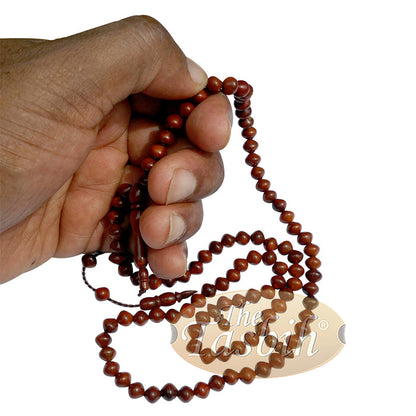 Dark Brown Saucer Shape 6x7 mm 99-Ct Turkish Style Koka Tasbih Prayer Beads