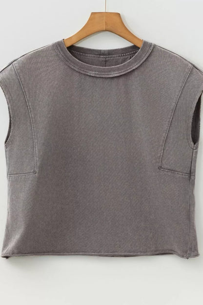 Hazel Blues® |  Mineral Wash Boxy Fit Cotton Tank Top