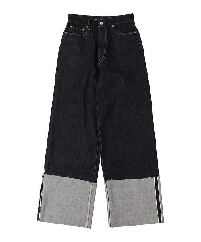 Denim Rolled-up Pants(LADIES)