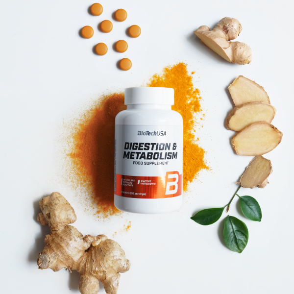 BioTechUSA Digestion & Metabolism tableta, dodatak prehrani s vitaminima, mineralima, biljnim aktivnim sastojcima i enzimima.