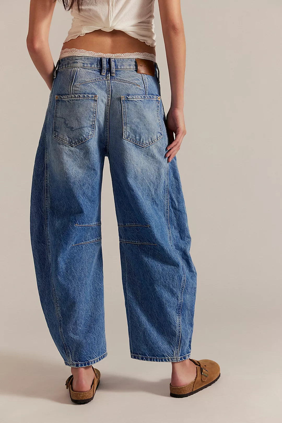 Free People Good Luck Mid Rise Barrel Jeans
