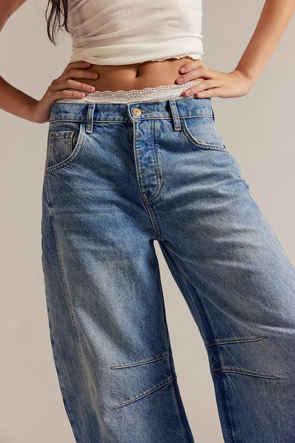 Free People Good Luck Mid Rise Barrel Jeans