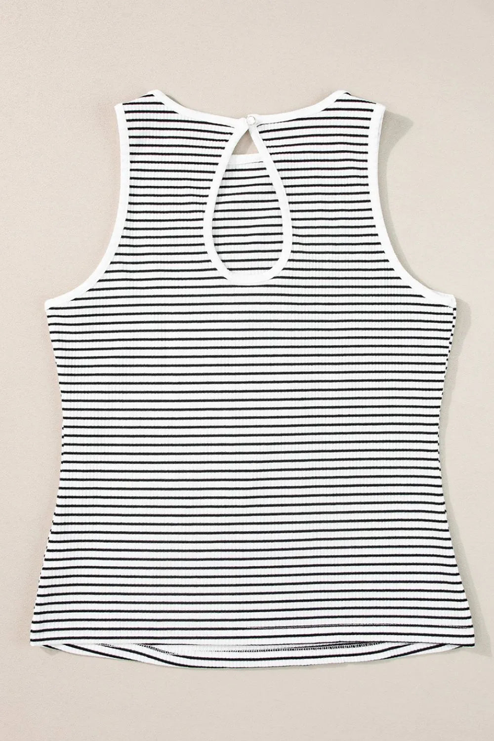 Hazel Blues® |  Striped Ribbed Round Neck Tank