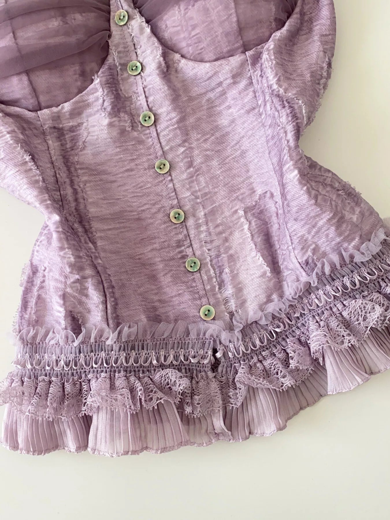 Hazel Blues® |  Lace Trimmed Ruffled Hem Tank
