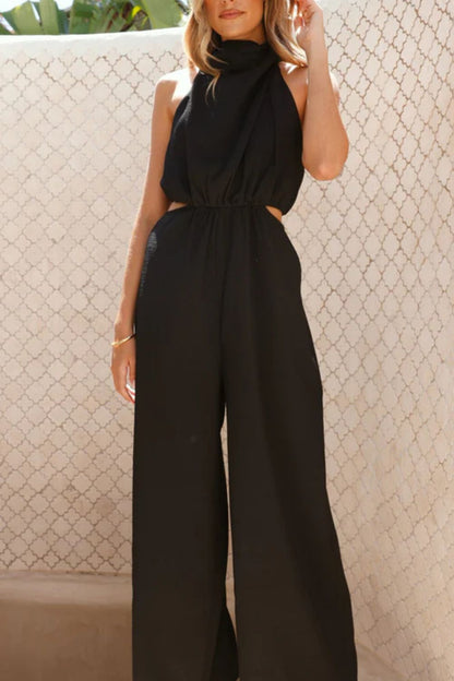 Hazel Blues® |  Cutout Sleeveless Wide Leg Jumpsuit