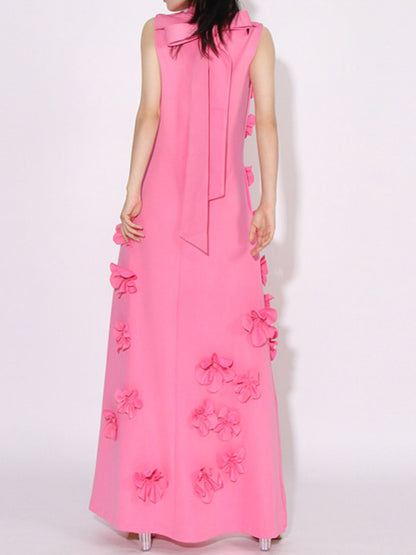 Hazel Blues® |  Floral Applique Sleeveless Maxi Dress