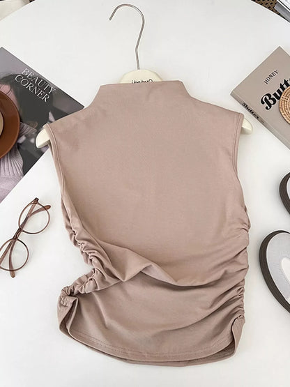 Hazel Blues® |  Ruched Mock Neck Tank