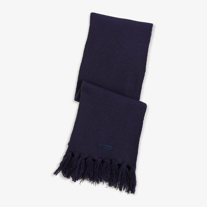 Écharpe à franges unie bleu foncé homme SERGE BLANCO