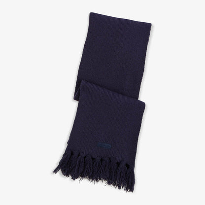Écharpe à franges unie bleu foncé homme SERGE BLANCO