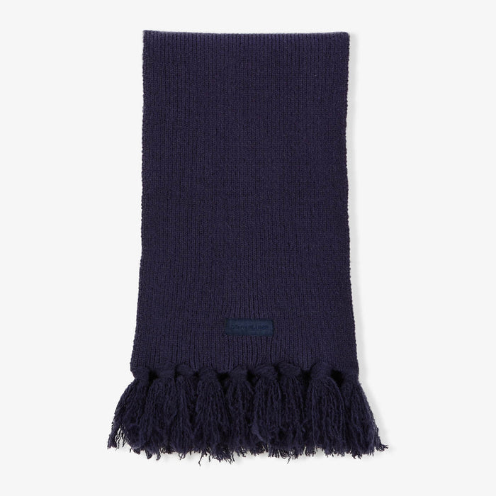 Écharpe à franges unie bleu foncé homme SERGE BLANCO