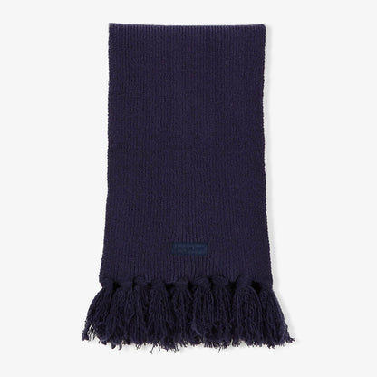 Écharpe à franges unie bleu foncé homme SERGE BLANCO