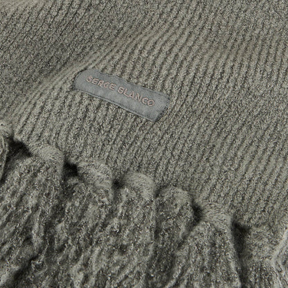 Écharpe a franges unie gris chine homme SERGE BLANCO