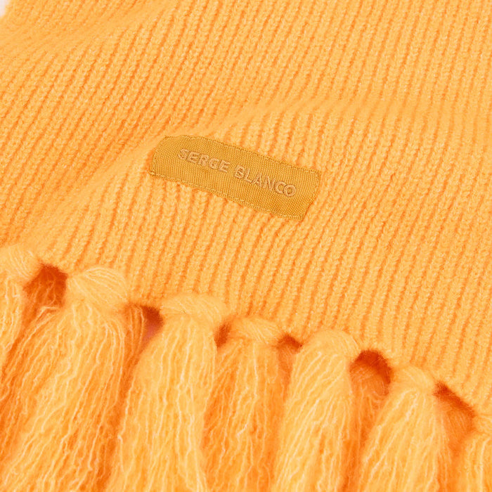 Écharpe à franges unie jaune gold homme SERGE BLANCO