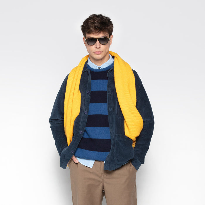 Écharpe à franges unie jaune gold homme SERGE BLANCO