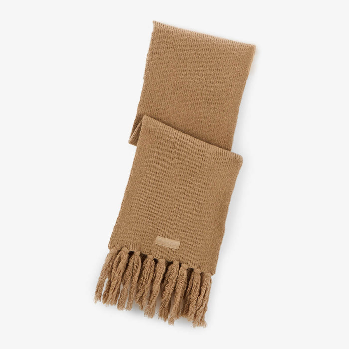 echarpe a franges unie marron noisette homme SERGE BLANCO
