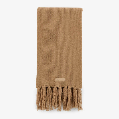 echarpe a franges unie marron noisette homme SERGE BLANCO