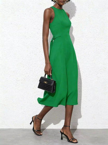 Hazel Blues® |  Sleeveless Tie Waist Midi Dress